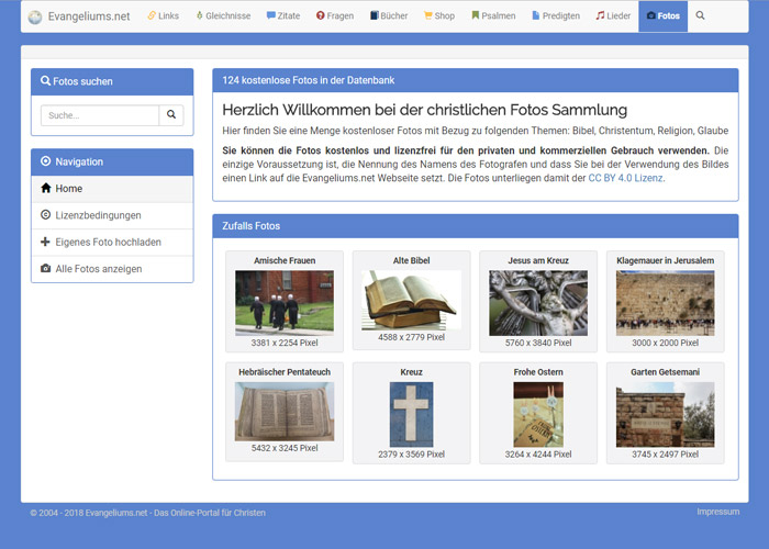 Evangeliums.net - Portal für Christen mit christlichen Sprüchen, Zitate, Liedern und Buchempfehlungen