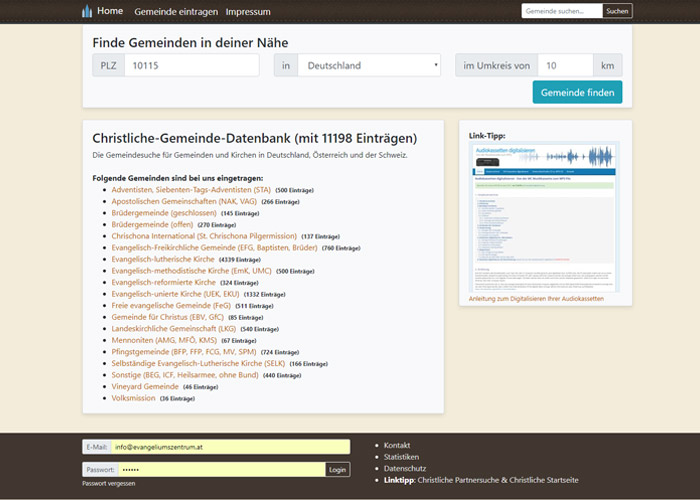 Christliche Gemeinde-Datenbank