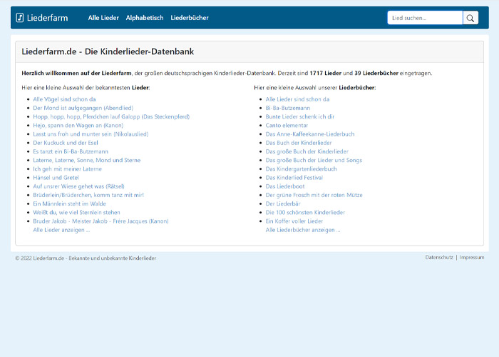 Kinderlieder-Datenbank